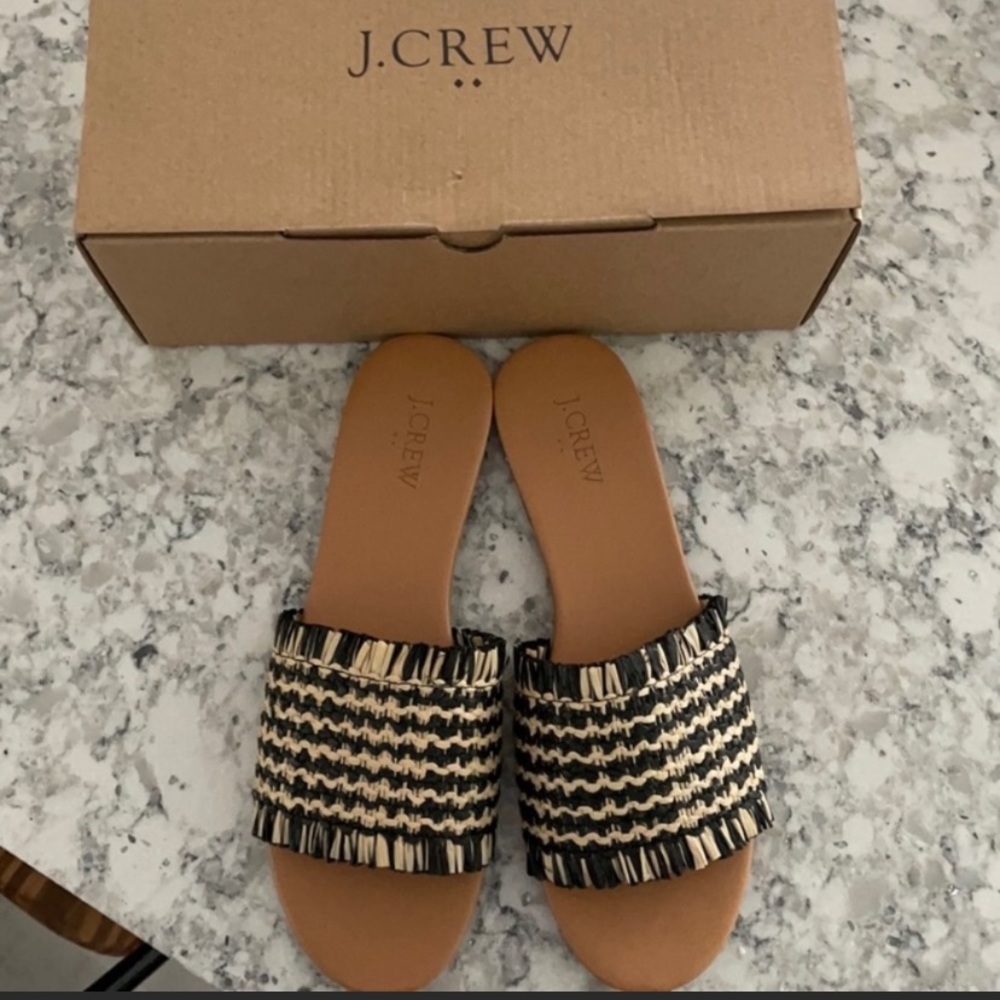 J crew nwb raffia sandals